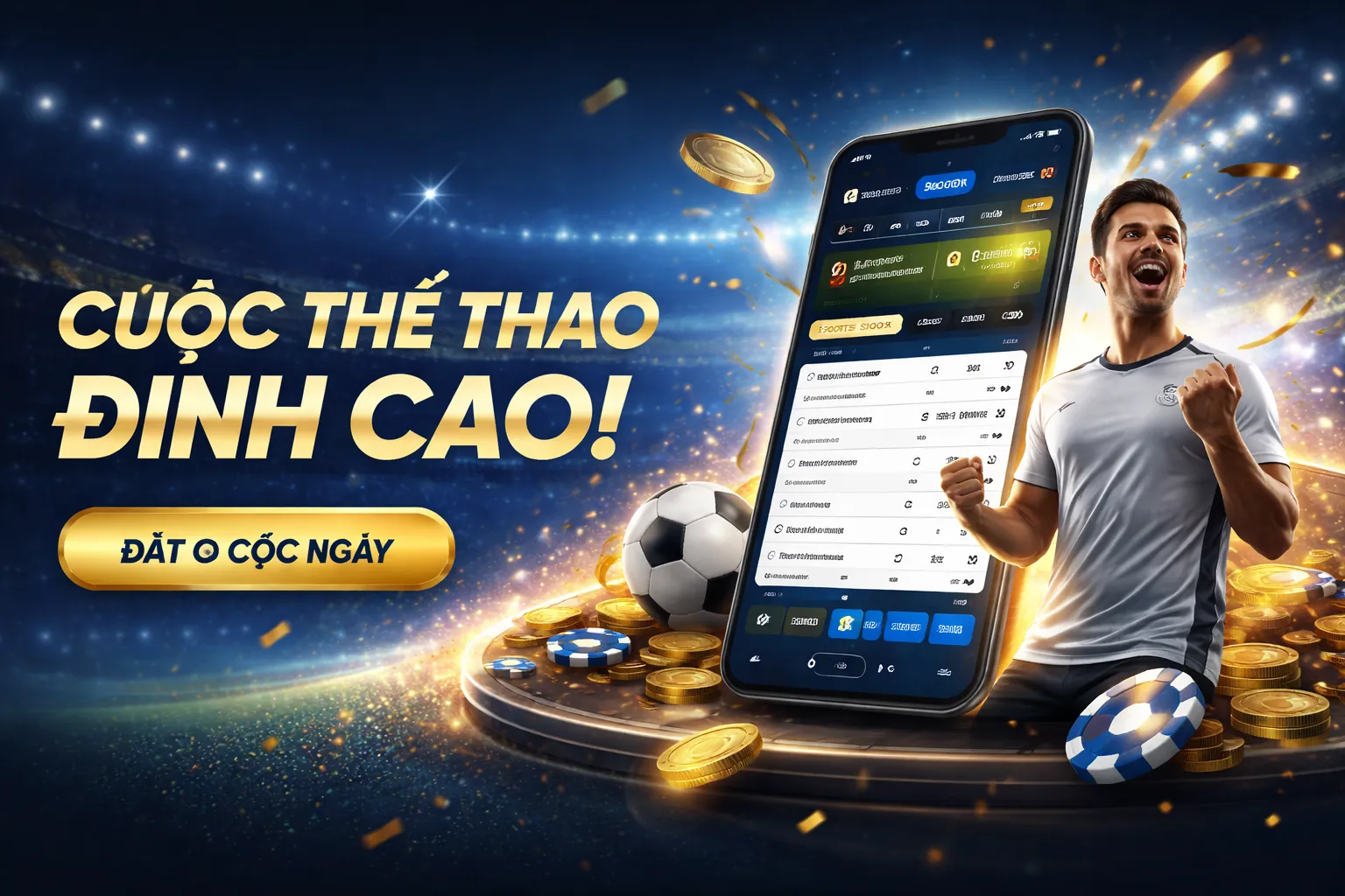 Cá cược bóng đá VF555 tại sân vận động lớn